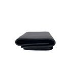 Prada Saffiano Leather Triangle Plate Logo Trifold Wallet Black — view 5