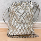 Prada Mesh Shoulder Bag Silver Braid — view 2