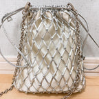 Prada Mesh Shoulder Bag Silver Braid — view 3