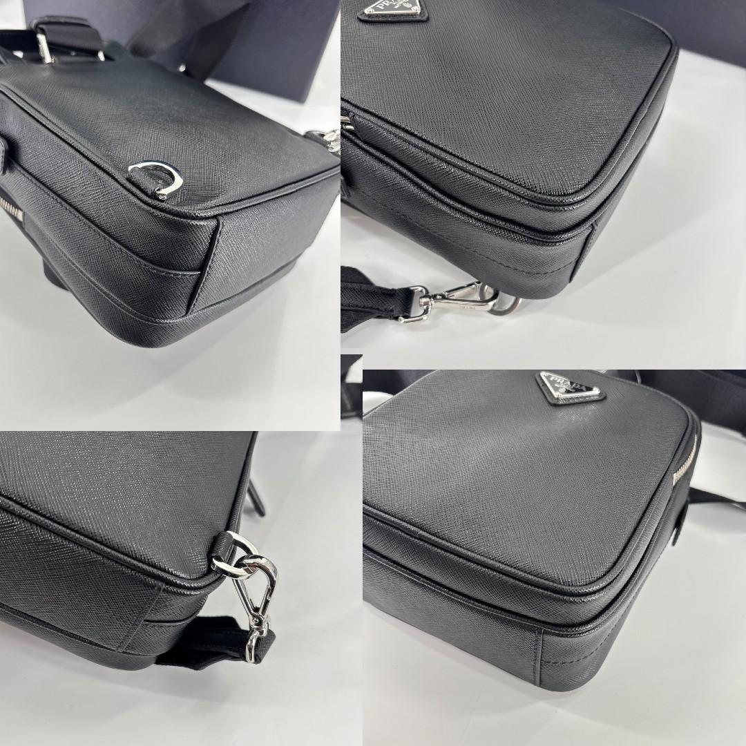 Prada Saffiano Leather Belt Bag Black — view 8