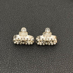 Chanel CC Logo Earrings Faux Pearl Silver Coco — view 5