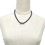 Celine Logo Onyx Necklace Black Silver — view 7