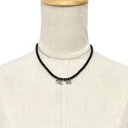 Celine Logo Onyx Necklace Black Silver — view 8