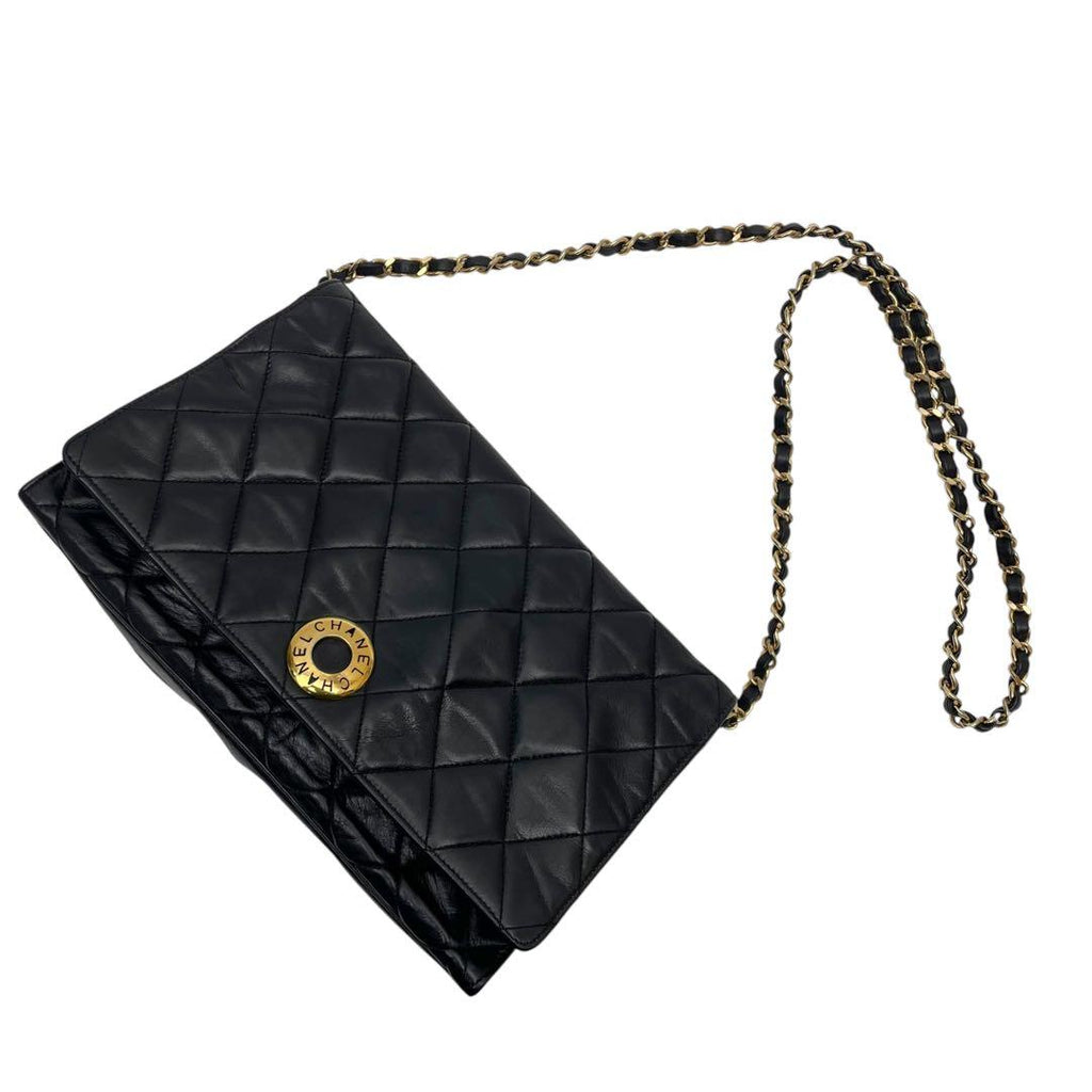 Chanel Quilted Lambskin Circle Logo Chain Shoulder Bag — view 3