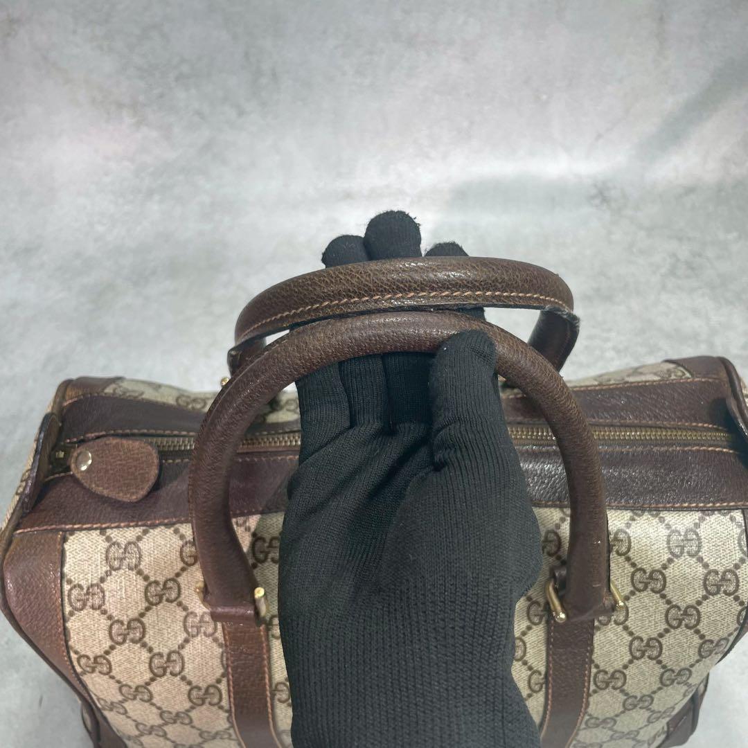 Gucci GG Sherry Line Boston Bag Brown Leather Logo — view 4