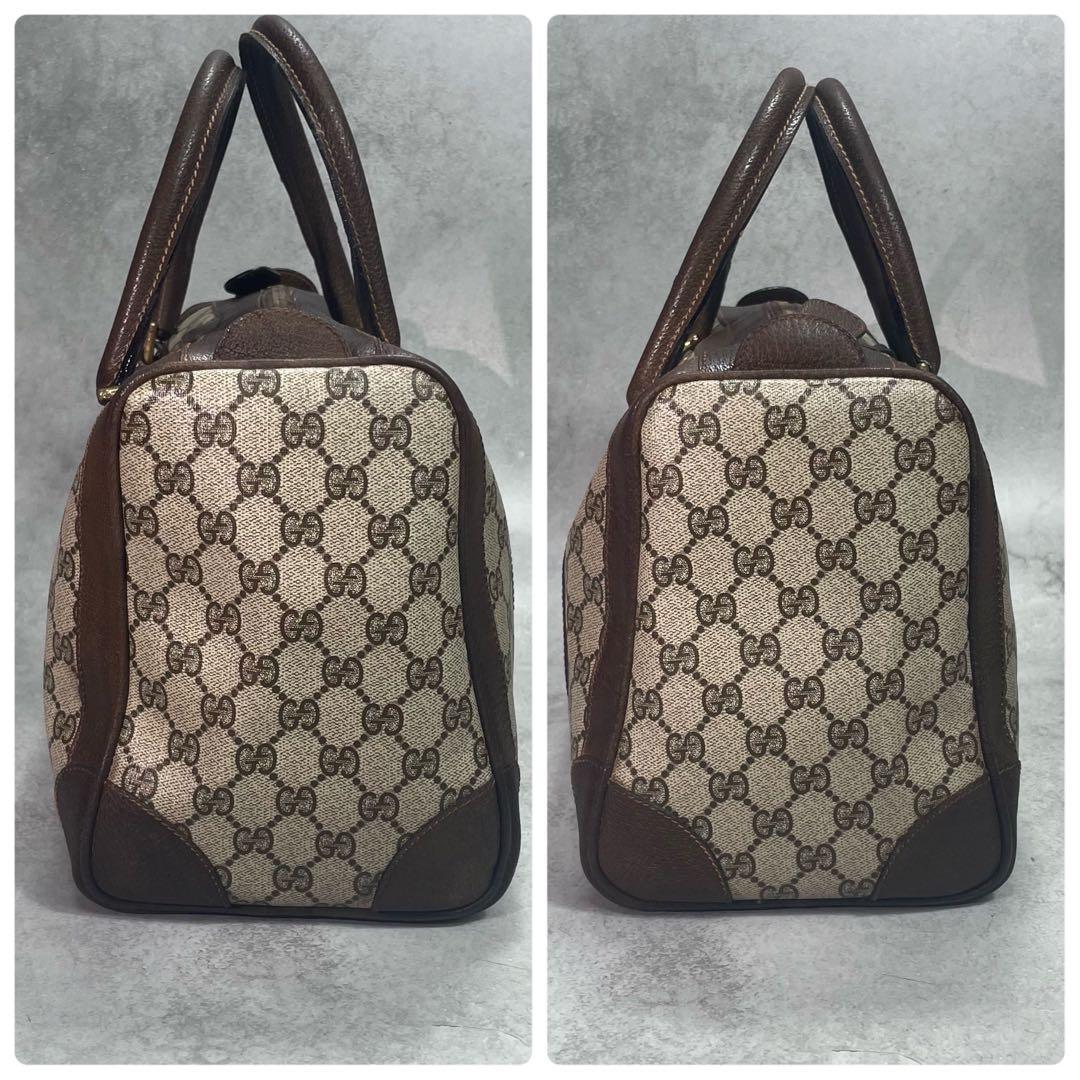 Gucci GG Sherry Line Boston Bag Brown Leather Logo — view 7