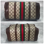 Gucci GG Sherry Line Boston Bag Brown Leather Logo — view 8