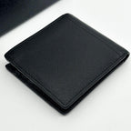 Prada Saffiano Bifold Compact Billfold Black Slim Wallet — view 5