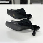 Hermes Hanna 95 Leather Sandals Black — view 7