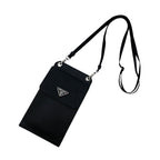 Prada Saffiano Leather Phone Case Shoulder Bag Black — view 3
