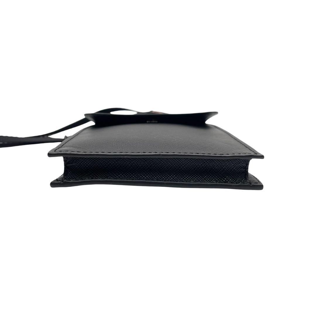 Prada Saffiano Leather Phone Case Shoulder Bag Black — view 5