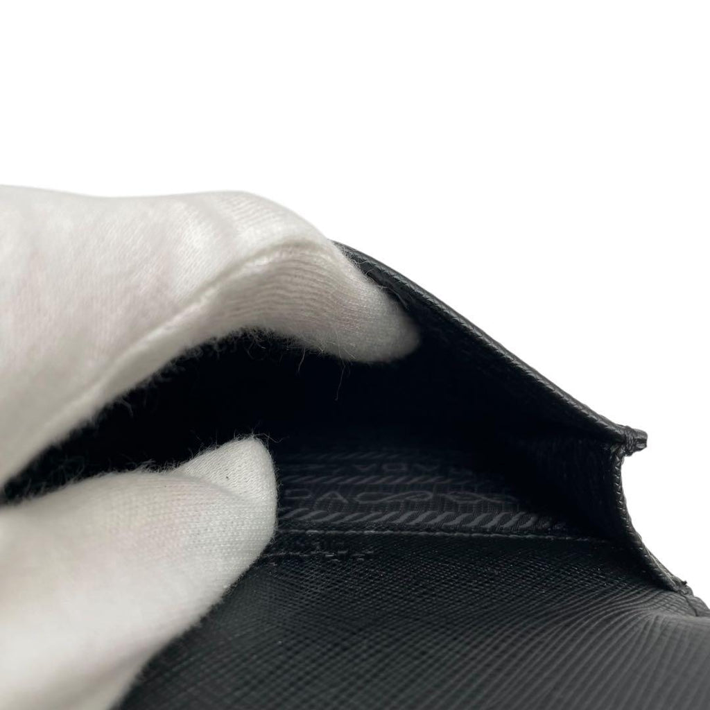 Prada Saffiano Leather Phone Case Shoulder Bag Black — view 8