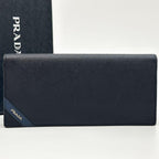Prada Saffiano Bifold Wallet Navy Logo — view 2