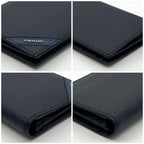 Prada Saffiano Bifold Wallet Navy Logo — view 5