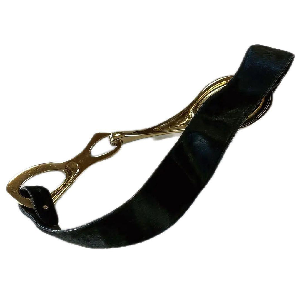 Gucci Tom Ford Era Horsebit Buckle Calf Hair Leather Belt — view 6