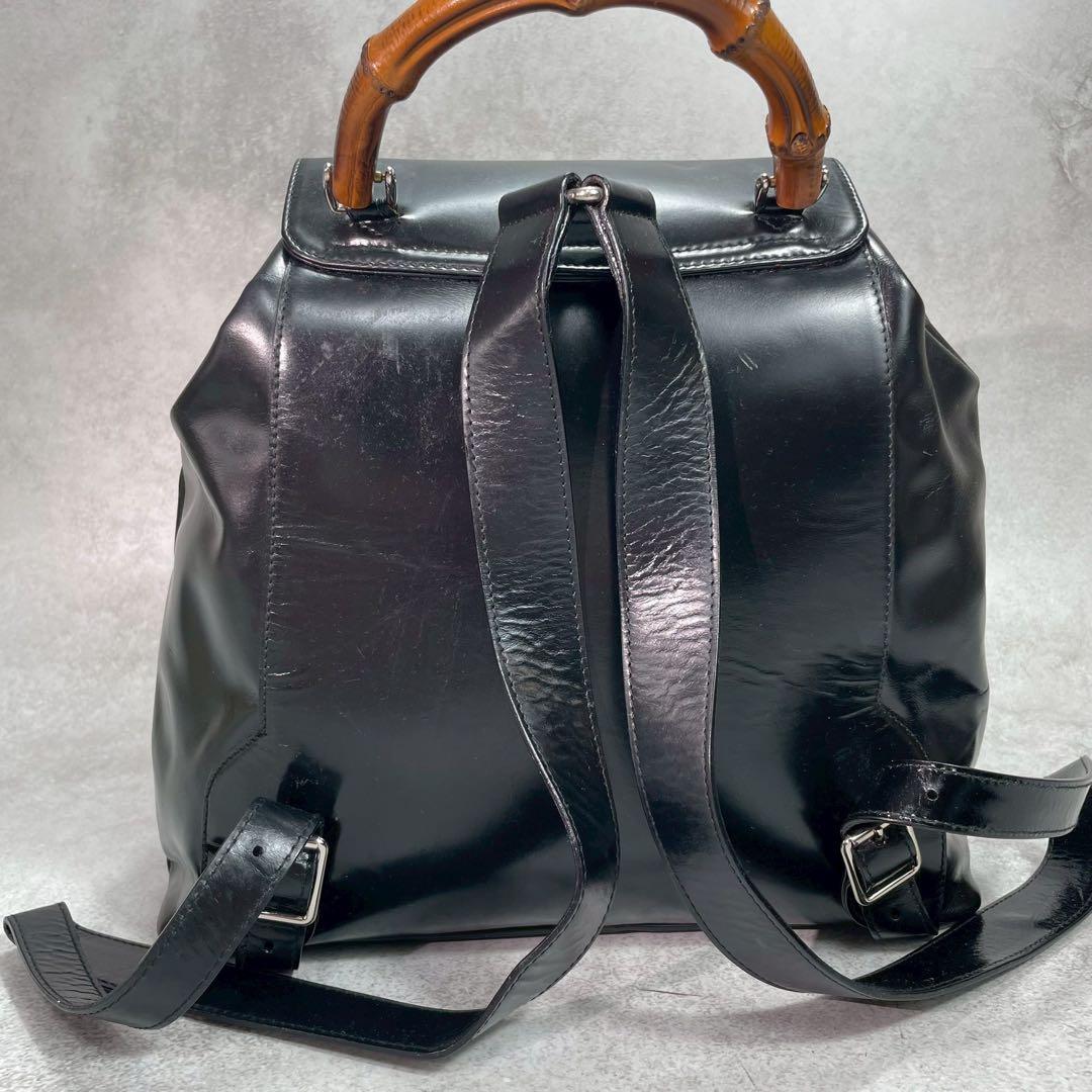 Gucci Backpack Patent Leather Bamboo Black — view 3