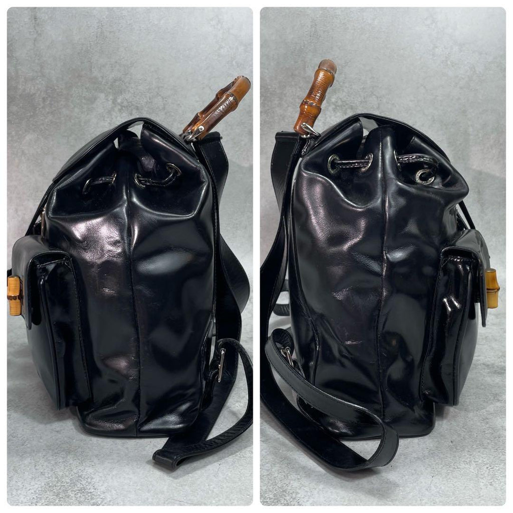 Gucci Backpack Patent Leather Bamboo Black — view 7