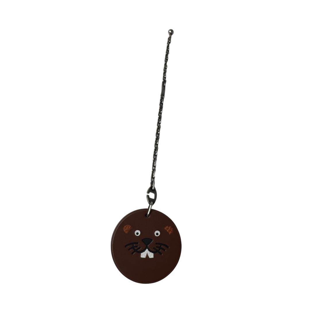 Hermes Key Holder Charm Beaver Brown — view 4