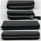 Fendi Selleria Leather Round Zip Wallet Gray — view 4