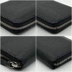 Fendi Selleria Leather Round Zip Wallet Gray — view 5