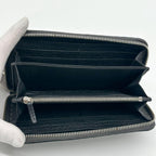 Fendi Selleria Leather Round Zip Wallet Gray — view 6