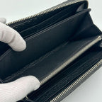 Fendi Selleria Leather Round Zip Wallet Gray — view 8