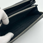 Fendi Selleria Leather Round Zip Wallet Gray — view 9