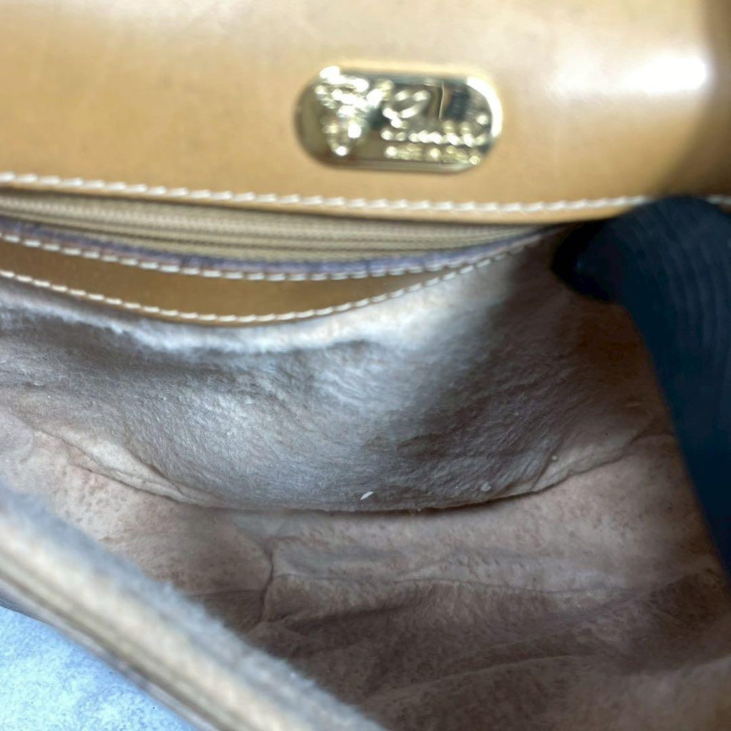 Gucci GG Shoulder Bag Brown Beige Logo Leather — view 5