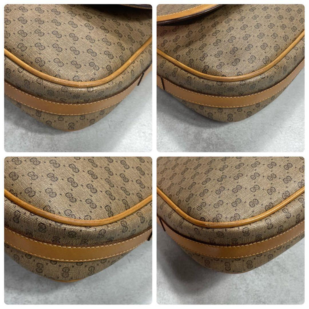 Gucci GG Shoulder Bag Brown Beige Logo Leather — view 9