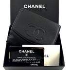 Chanel Wallet Coco Stitch Caviar Snap Bifold