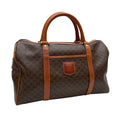 Celine Macadam Triomphe Logo Hand Boston Bag Brown