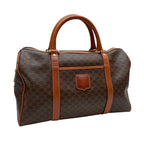 Celine Macadam Triomphe Logo Hand Boston Bag Brown