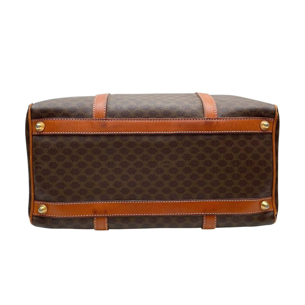 Celine Macadam Triomphe Logo Hand Boston Bag Brown — view 4