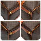 Celine Macadam Triomphe Logo Hand Boston Bag Brown — view 5