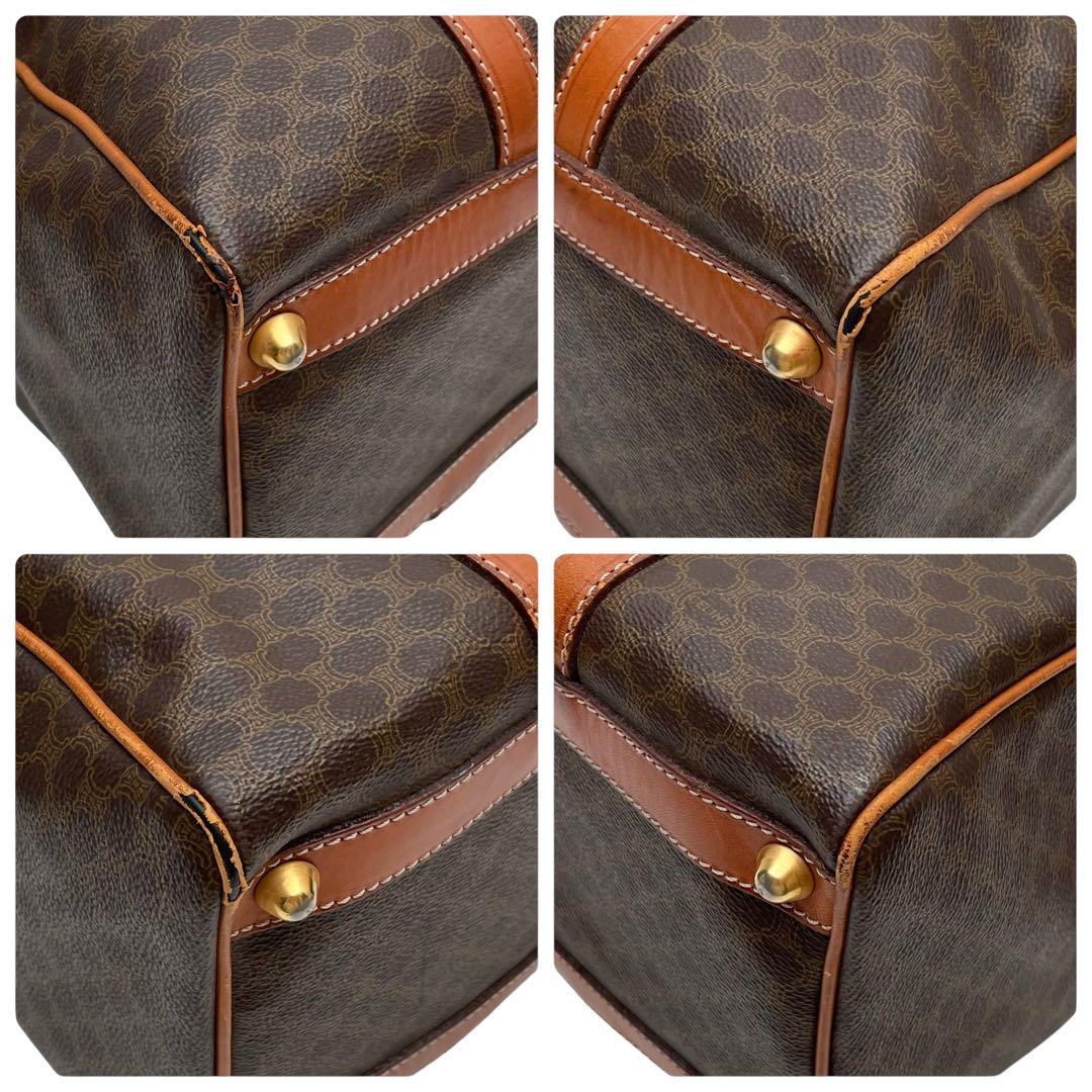 Celine Macadam Triomphe Logo Hand Boston Bag Brown — view 5