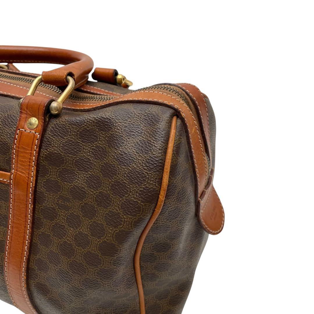 Celine Macadam Triomphe Logo Hand Boston Bag Brown — view 6