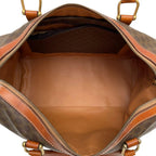 Celine Macadam Triomphe Logo Hand Boston Bag Brown — view 7
