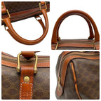 Celine Macadam Triomphe Logo Hand Boston Bag Brown — view 9