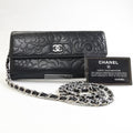 Chanel Camellia Wallet Black Chain Shoulder Bag