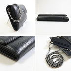 Chanel Camellia Wallet Black Chain Shoulder Bag — view 3