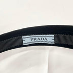 Prada Triangle Logo Velour Headband Velvet — view 5