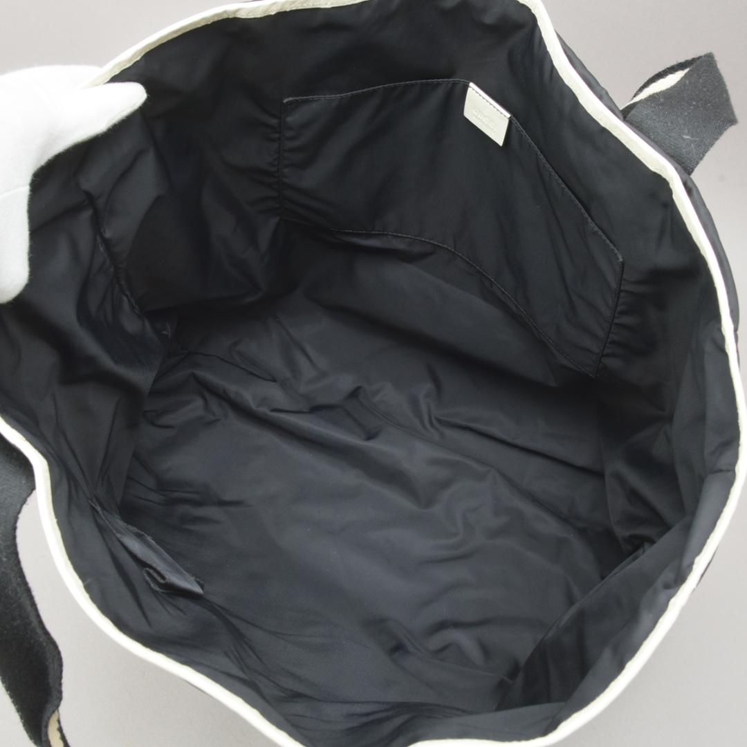 Gucci Crest Tote Bag Nylon Black White — view 7