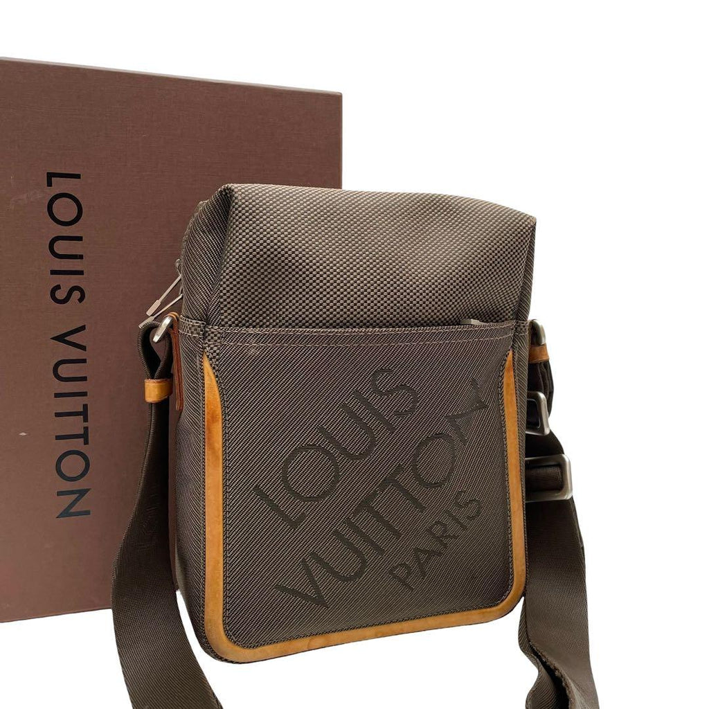 Louis Vuitton Damier Jean Shoulder Bag Citadin Brown
