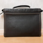 Fendi Selleria Peekaboo Business Bag Handbag Leather Black