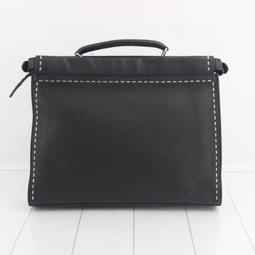 Fendi Selleria Peekaboo Business Bag Handbag Leather Black — view 2