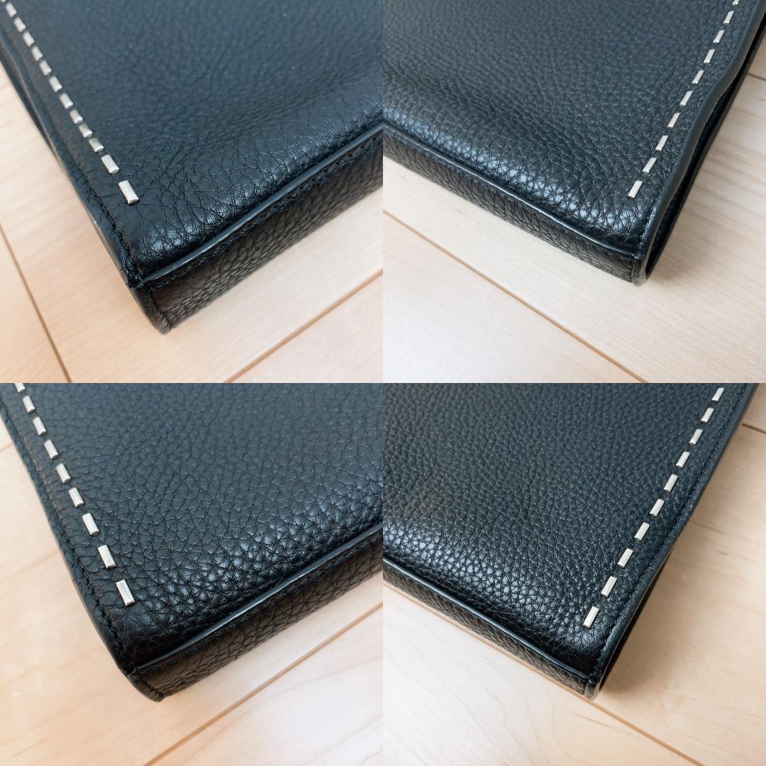 Fendi Selleria Peekaboo Business Bag Handbag Leather Black — view 5