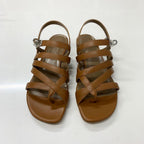 Hermes Leather Kelly Strap Sandals Brown — view 2
