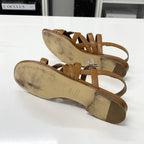 Hermes Leather Kelly Strap Sandals Brown — view 6