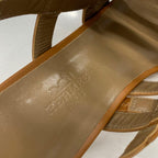 Hermes Leather Kelly Strap Sandals Brown — view 7
