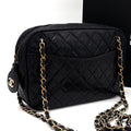 Chanel Quilted Lambskin Chain Shoulder Bag Black